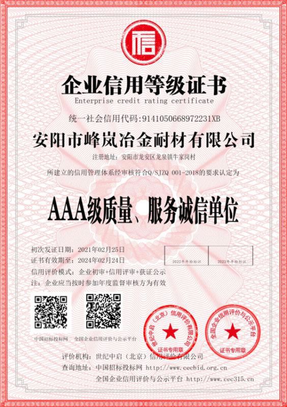 AAA 級(jí)質(zhì)量服務(wù)誠(chéng)信單位